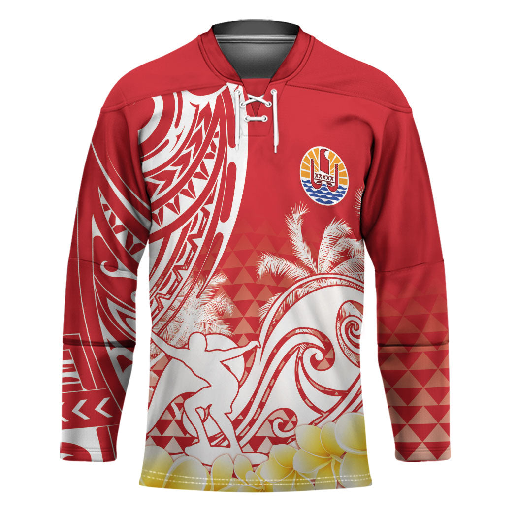 Personalised Tahiti Surfing Hockey Jersey Polynesian Style