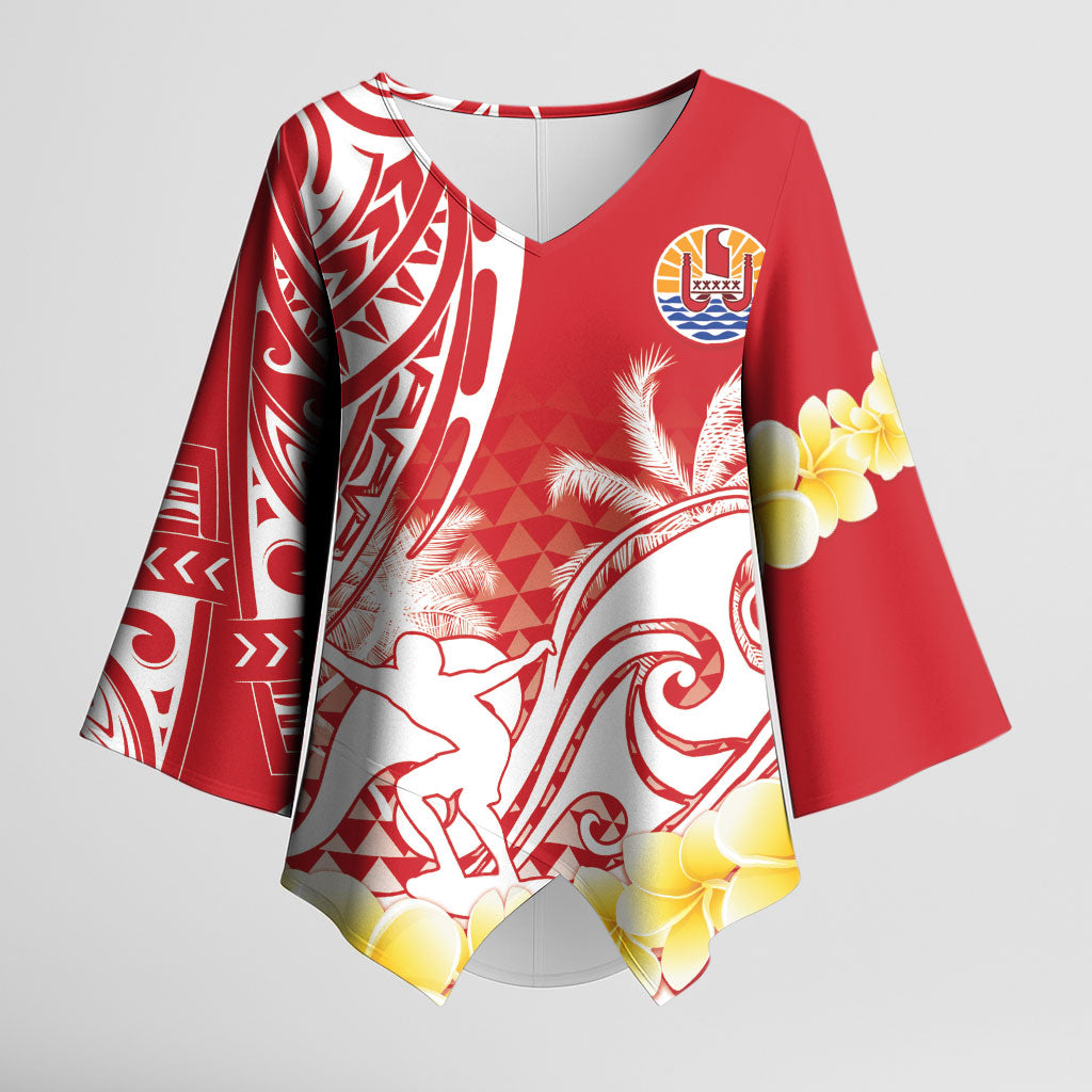 Personalised Tahiti Surfing Kimono Sleeve Blouse Polynesian Style