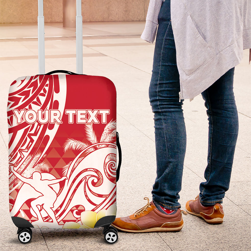 Personalised Tahiti Surfing Luggage Cover Polynesian Style
