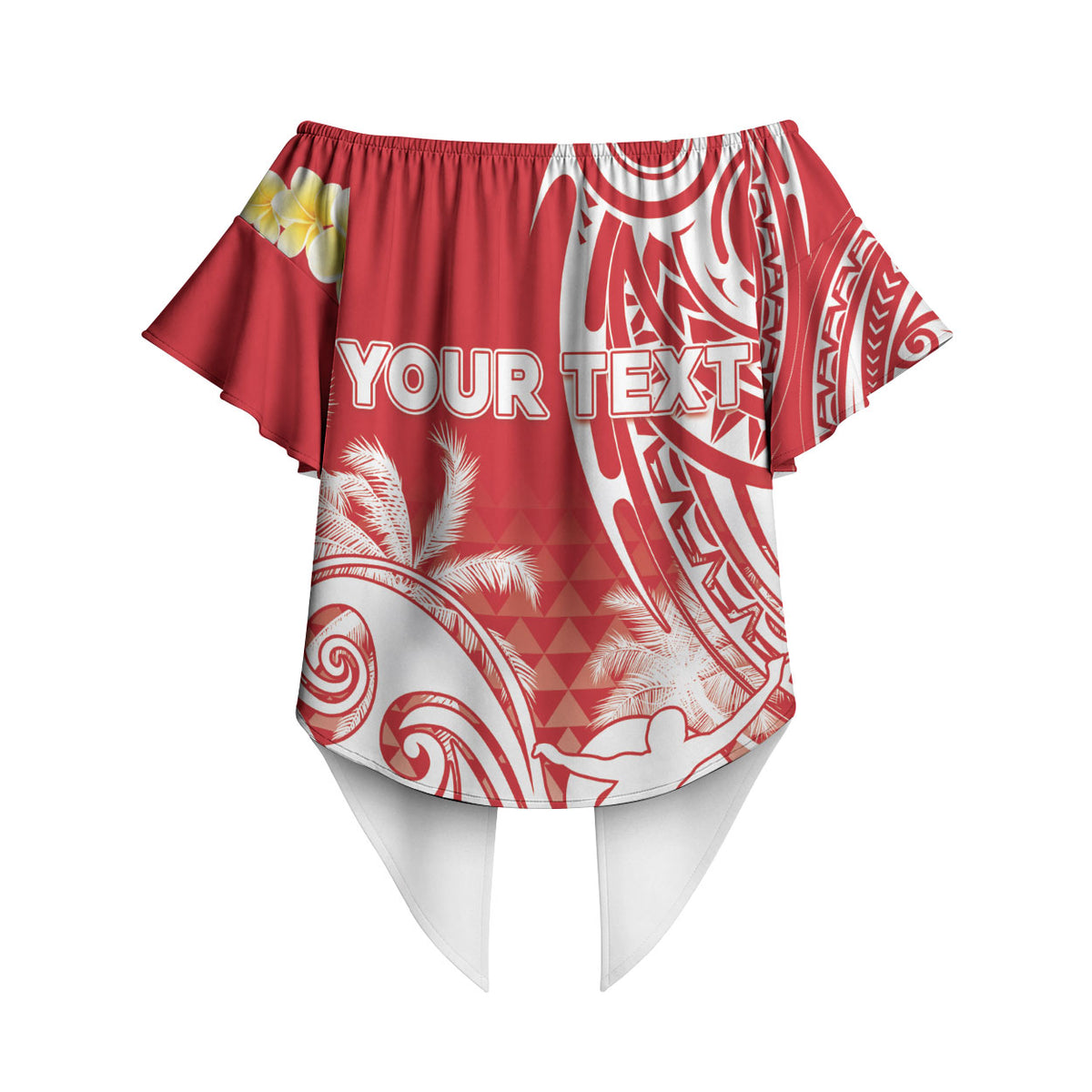 Personalised Tahiti Surfing Off Shoulder Wrap Waist Top Polynesian Style