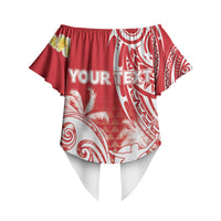 Personalised Tahiti Surfing Off Shoulder Wrap Waist Top Polynesian Style