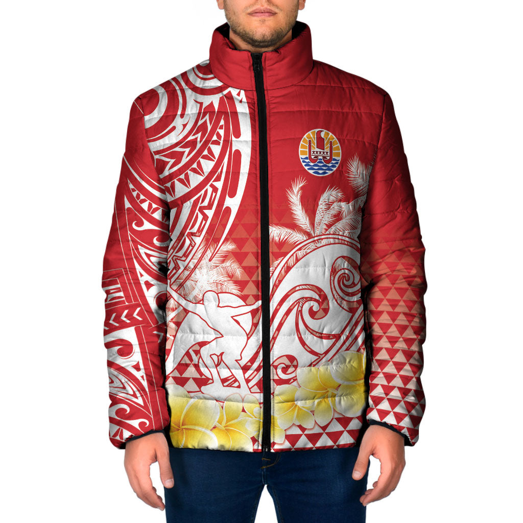 Personalised Tahiti Surfing Padded Jacket Polynesian Style