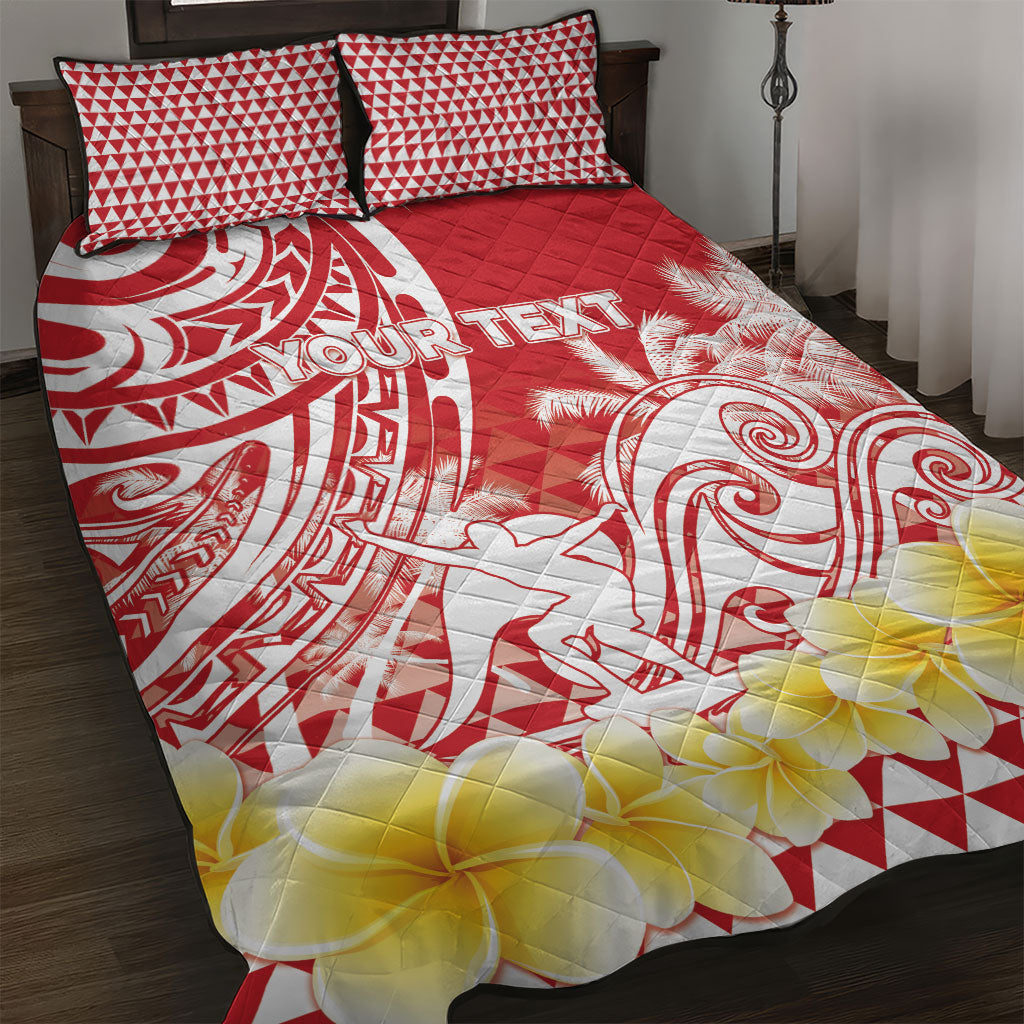 Personalised Tahiti Surfing Quilt Bed Set Polynesian Style