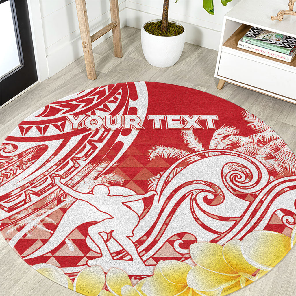 Personalised Tahiti Surfing Round Carpet Polynesian Style