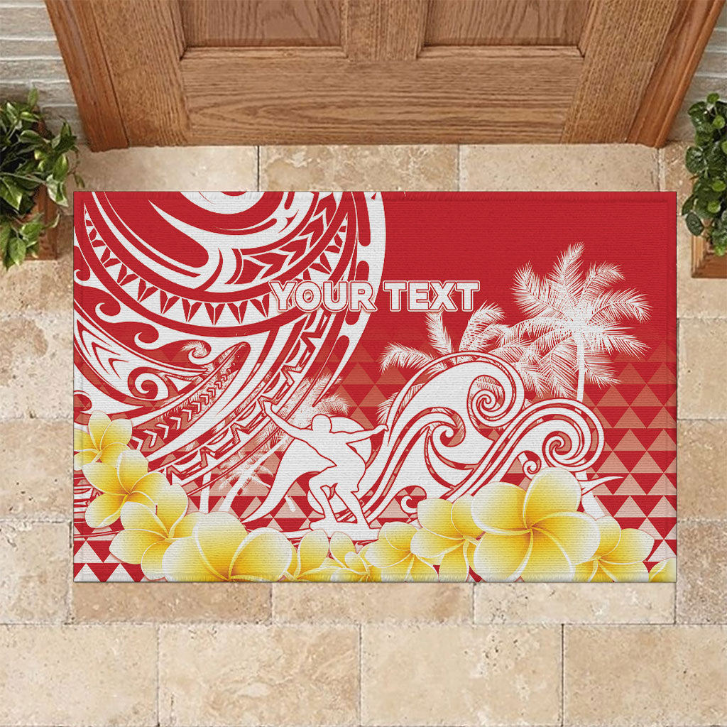 Personalised Tahiti Surfing Rubber Doormat Polynesian Style