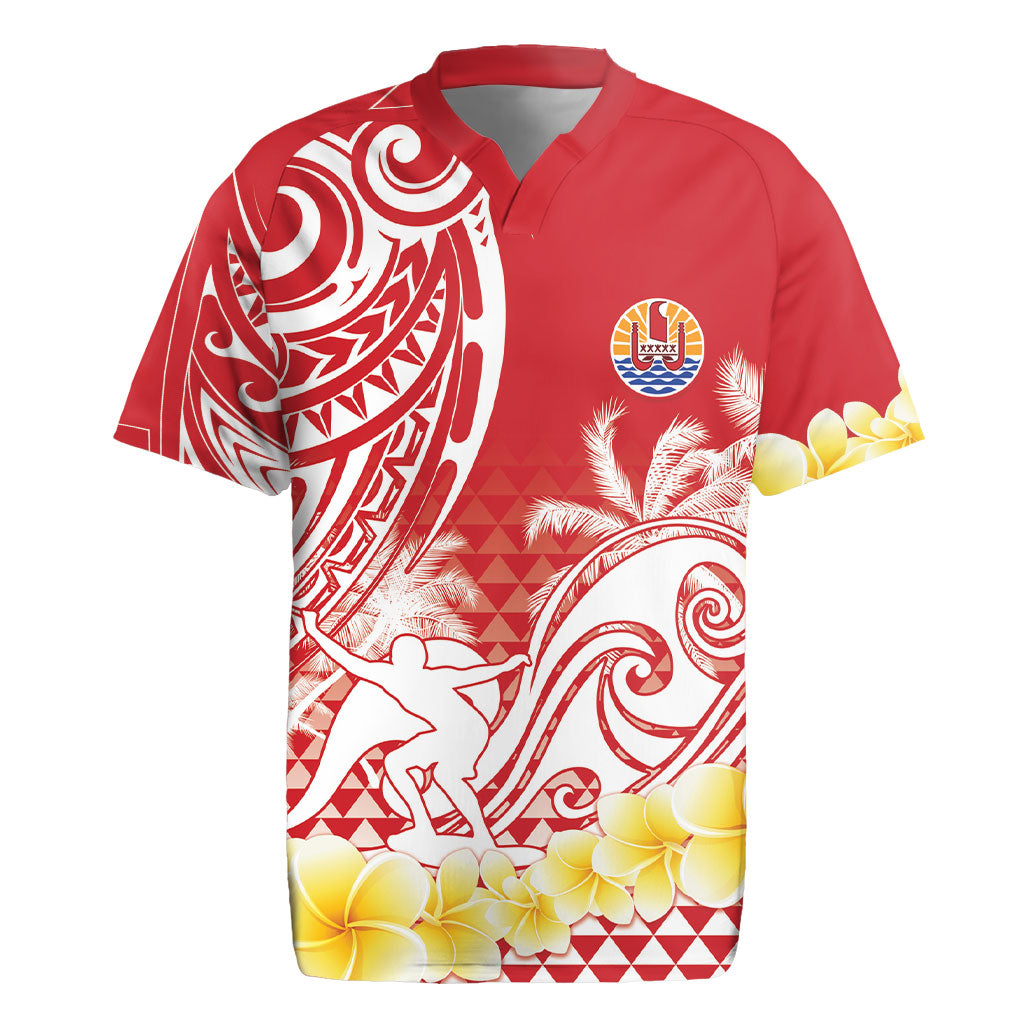 Personalised Tahiti Surfing Rugby Jersey Polynesian Style