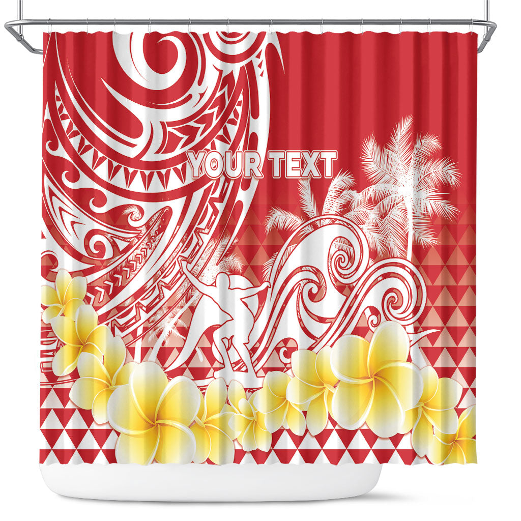 Personalised Tahiti Surfing Shower Curtain Polynesian Style