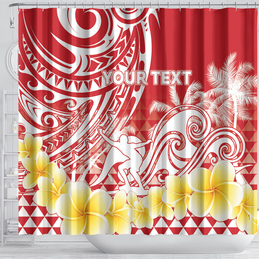 Personalised Tahiti Surfing Shower Curtain Polynesian Style LT05 - Polynesian Pride