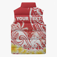 Personalised Tahiti Surfing Sleeveless Puffer Jacket Polynesian Style