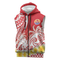 Personalised Tahiti Surfing Sleeveless Zip Hoodie Polynesian Style