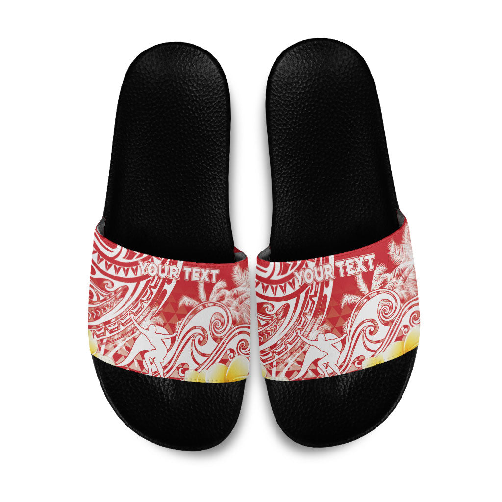 Personalised Tahiti Surfing Slide Sandals Polynesian Style
