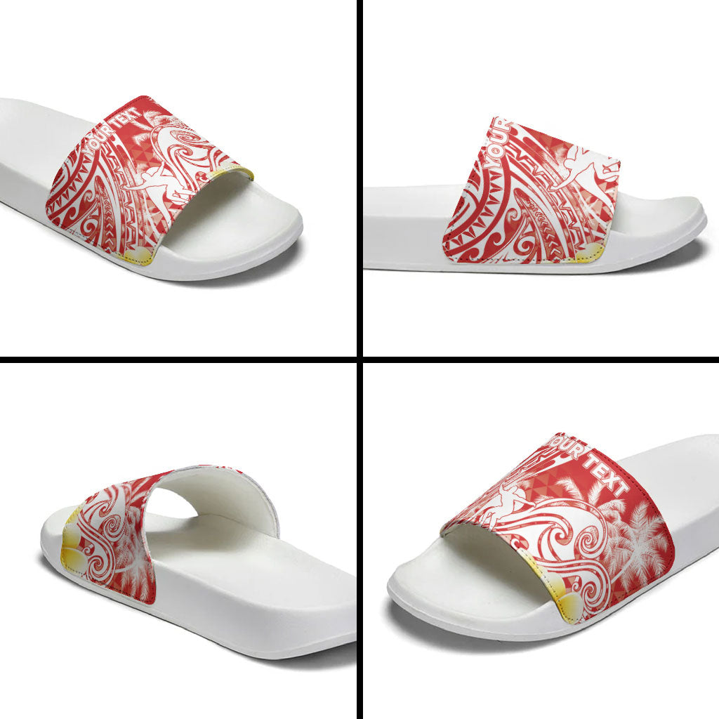Personalised Tahiti Surfing Slide Sandals Polynesian Style