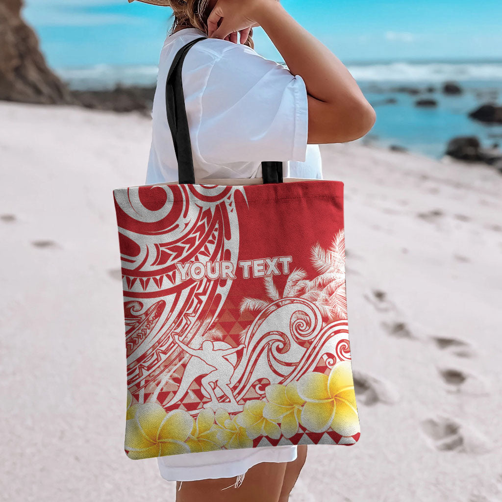 Personalised Tahiti Surfing Tote Bag Polynesian Style
