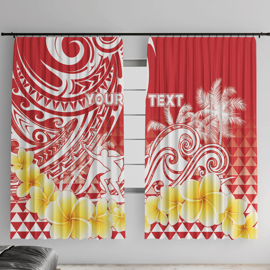 Personalised Tahiti Surfing Window Curtain Polynesian Style