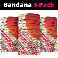 Tahiti Plumeria Tribal Pattern Neck Gaiter Wave Style Red LT05 package One Size: 25*50cm Red - Polynesian Pride