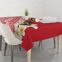 Tahiti Plumeria Tribal Pattern Tablecloth Wave Style Red LT05 - Polynesian Pride
