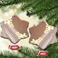 Tahiti Plumeria Tribal Pattern Ceramic Ornament Wave Style Brown LT05 Snow Flake Brown - Polynesian Pride