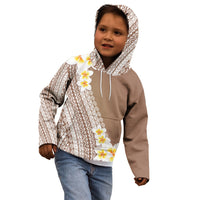 Tahiti Plumeria Tribal Pattern Kid Hoodie Wave Style Brown LT05 - Polynesian Pride