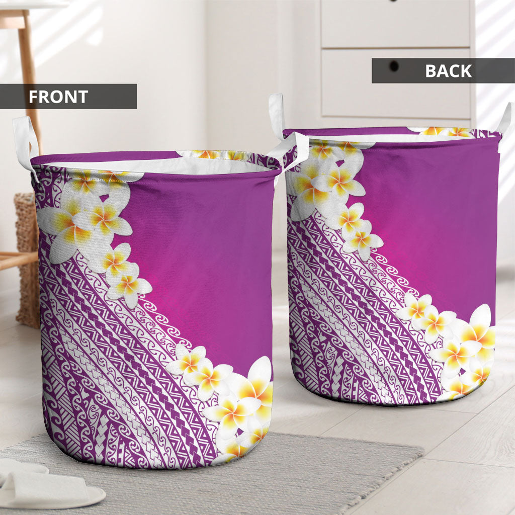 Tahiti Plumeria Tribal Pattern Laundry Basket Wave Style Purple LT05 - Polynesian Pride
