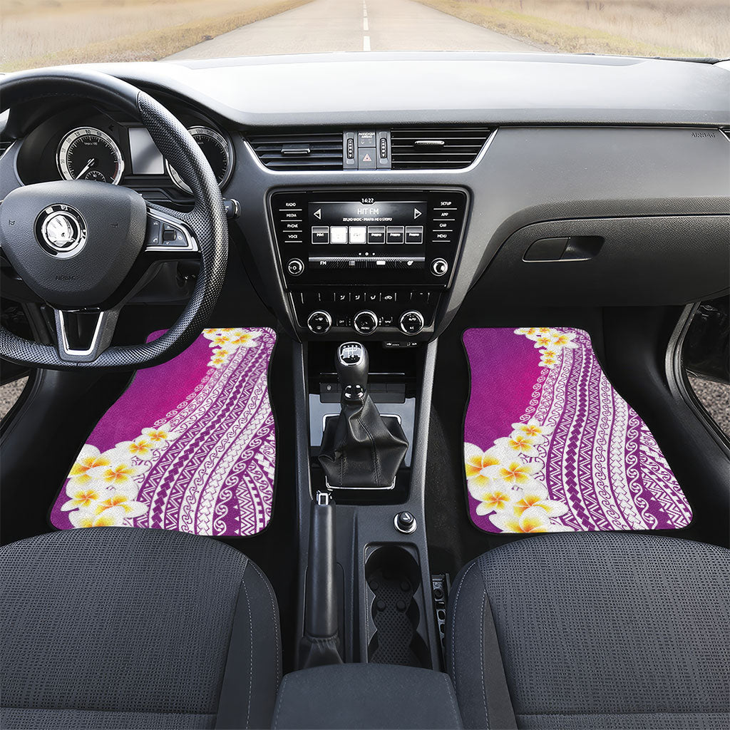 Tahiti Plumeria Tribal Pattern Car Mats Wave Style Purple LT05 Set 2pcs - Front Purple - Polynesian Pride