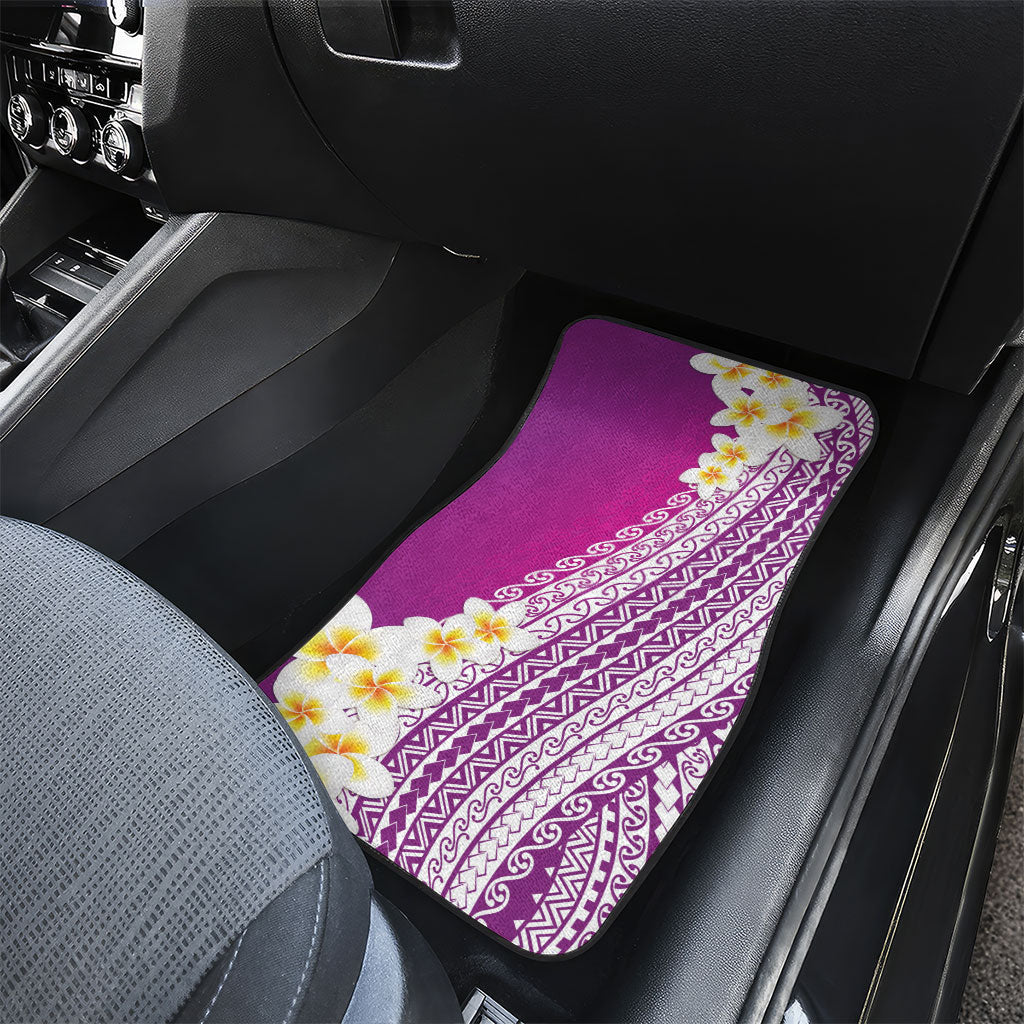 Tahiti Plumeria Tribal Pattern Car Mats Wave Style Purple LT05 - Polynesian Pride