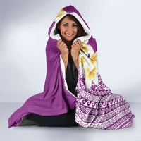 Tahiti Plumeria Tribal Pattern Hooded Blanket Wave Style Purple LT05 - Polynesian Pride
