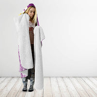 Tahiti Plumeria Tribal Pattern Hooded Blanket Wave Style Purple LT05 - Polynesian Pride