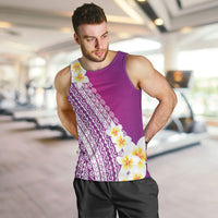 Tahiti Plumeria Tribal Pattern Men Tank Top Wave Style Purple LT05 Purple - Polynesian Pride