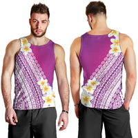 Tahiti Plumeria Tribal Pattern Men Tank Top Wave Style Purple LT05 - Polynesian Pride
