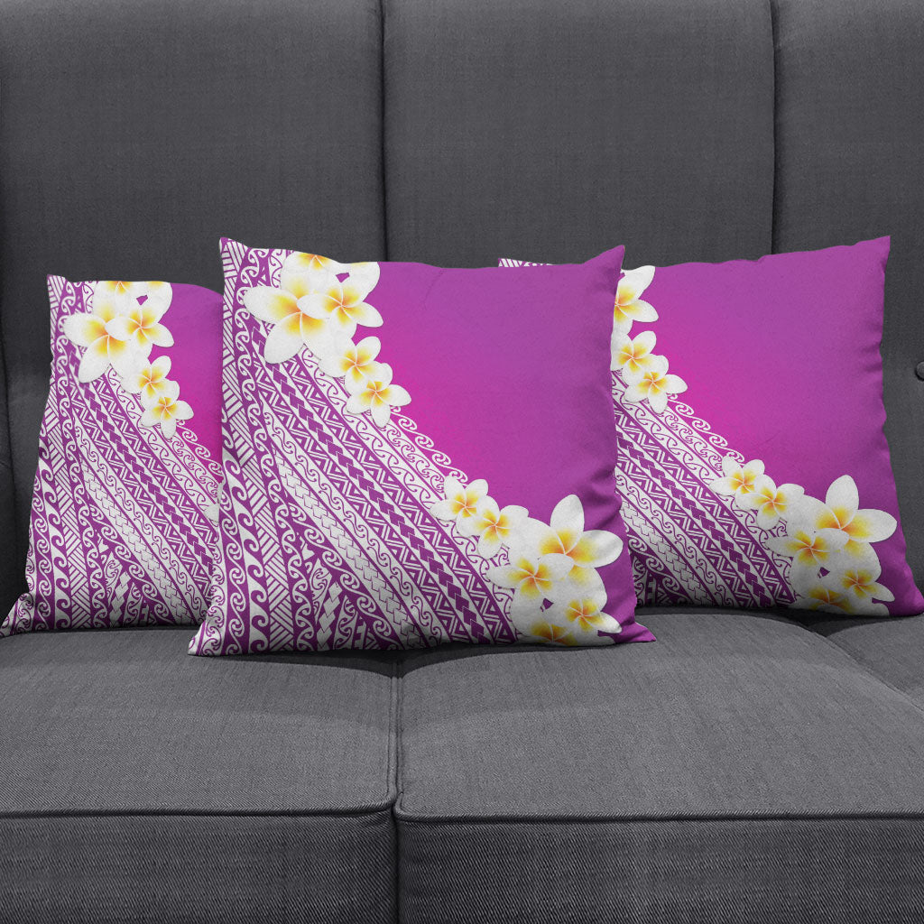 Tahiti Plumeria Tribal Pattern Pillow Cover Wave Style Purple LT05 - Polynesian Pride