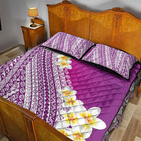 Tahiti Plumeria Tribal Pattern Quilt Bed Set Wave Style Purple LT05 - Polynesian Pride