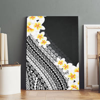 Tahiti Plumeria Tribal Pattern Canvas Wall Art Wave Style Black LT05 - Polynesian Pride
