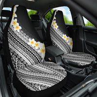 Tahiti Plumeria Tribal Pattern Car Seat Cover Wave Style Black LT05 One Size Black - Polynesian Pride