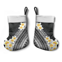 Tahiti Plumeria Tribal Pattern Christmas Stocking Wave Style Black LT05 - Polynesian Pride