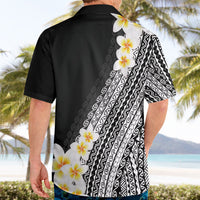 Tahiti Plumeria Tribal Pattern Hawaiian Shirt Wave Style Black LT05 - Polynesian Pride