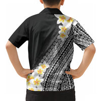 Tahiti Plumeria Tribal Pattern Hawaiian Shirt Wave Style Black LT05 - Polynesian Pride