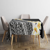 Tahiti Plumeria Tribal Pattern Tablecloth Wave Style Black LT05 - Polynesian Pride
