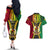 Vanuatu Couples Matching Off The Shoulder Long Sleeve Dress and Hawaiian Shirt Vanuatuan Coat Of Arms Mix Pig Tusk Poynesian Pattern LT05 - Polynesian Pride