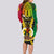 Vanuatu Long Sleeve Bodycon Dress Vanuatuan Coat Of Arms Mix Pig Tusk Poynesian Pattern LT05 - Polynesian Pride