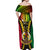 Vanuatu Off Shoulder Maxi Dress Vanuatuan Coat Of Arms Mix Pig Tusk Poynesian Pattern LT05 - Polynesian Pride