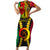 Vanuatu Short Sleeve Bodycon Dress Vanuatuan Coat Of Arms Mix Pig Tusk Poynesian Pattern LT05 Long Dress Reggae - Polynesian Pride