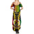 Vanuatu Summer Maxi Dress Vanuatuan Coat Of Arms Mix Pig Tusk Poynesian Pattern LT05 - Polynesian Pride