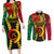 Personalized Vanuatu Couples Matching Long Sleeve Bodycon Dress and Long Sleeve Button Shirts Vanuatuan Coat Of Arms Mix Pig Tusk Poynesian Pattern LT05 Reggae - Polynesian Pride