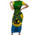 Vanuatu Malampa Province Short Sleeve Bodycon Dress Coat Of Arms And Namele Fern Polynesian Pattern LT05 Long Dress Yellow - Polynesian Pride