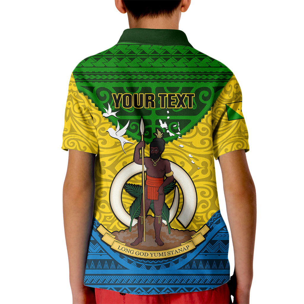 Personalized Vanuatu Malampa Province Kid Polo Shirt Coat Of Arms And Namele Fern Polynesian Pattern LT05 - Polynesian Pride