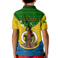 Personalized Vanuatu Malampa Province Kid Polo Shirt Coat Of Arms And Namele Fern Polynesian Pattern LT05 - Polynesian Pride
