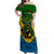 Personalized Vanuatu Malampa Province Off Shoulder Maxi Dress Coat Of Arms And Namele Fern Polynesian Pattern LT05 Women Yellow - Polynesian Pride