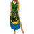 Personalized Vanuatu Malampa Province Summer Maxi Dress Coat Of Arms And Namele Fern Polynesian Pattern LT05 Women Yellow - Polynesian Pride