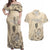 New Zealand Aotearoa Princess Te Puea Couples Matching Off Shoulder Maxi Dress and Hawaiian Shirt Maori Pattern