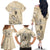 New Zealand Aotearoa Princess Te Puea Family Matching Off The Shoulder Long Sleeve Dress and Hawaiian Shirt Maori Pattern